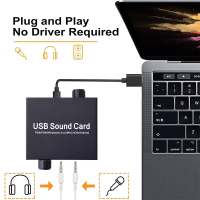 Professional USB-C external sound card 3.5mm earphone microphone audio adapter support volume control for PC laptop desktops