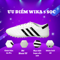 Giày Đá Bóng Wika 3 Sọc Chính Hãng, Giày Bóng Đá CT3 Nam Nữ ,đinh TF Tăng Khả Năng Bám Sân.