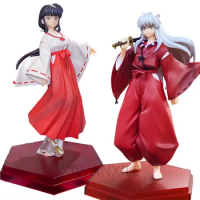 18cm Final InuYasha Anime Figure Kagome Higurashi/Kikyo Action Figure Sesshomaru Noodle Stopper Figure Collection Model Toy