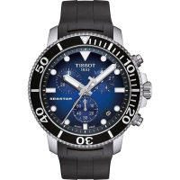 【TISSOT天梭 官方授權】Seastar 海星300米潛水石英錶-橡膠款(T1204171704100)