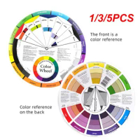 1/3/5PCS Color Paper Card Wheel Three Tier Design Mix Guide Round Central Circle Rotates For Nails Microblading Tattoo Makeup
