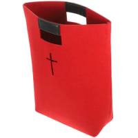 Bible Hollowed Cross Shopping Bag Felt Bible Cover Carrying Case Christian Church Bible Tote Bag Portable Handbag Bible Study