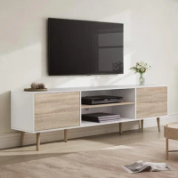 Modern TV Stand for TVs up to 75 inches, Wood TV Console Media Cabinet with Storage, Entertainment Center