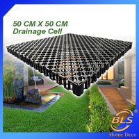 BLS 50cm x 50cm drainage cell system for real or artificial grass gardening Deco tools artificial gr