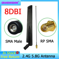 GRANDWISDOM 1-2p 2.4g 5.8g antenna 8dbi sma male wlan wifi dual band antene router tp link antena IPX ipex 1 SMA female pigtail