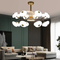 Nordic Branch Ceiling Fans with Lights Remote Control LED Modern Luxury Lamp for Home Dining Room bedroom lamp