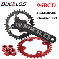 BUCKLOS 96BCD Chainring Narrow wide mtb chain ring 32T 34T 36T 38T Oval/Round chainwheel For Shimano Crankset