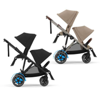 【贈新生兒提籃+轉接器】德國 Cybex e-Gazelle S 電動雙胞胎推車+二座 嬰兒手推車 雙寶推車
