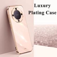 Luxury Plating Case for Honor X9A 5G Soft TPU Silicone Square Shockproof Phone Cover for Honor Magic 5 Pro 5 Lite 4 Pro