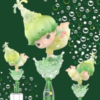 Popmart Dimoo Perrier Paris Water Bubble Explorer Elevator Action Anime Figures Cute Model Collection Ornaments Toys and Hobbies