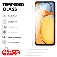 4Pcs Full Tempered Glass For Redmi 12 12C 13C A1 A2 Plus Note 13 Pro Screen Protector Transparent Protective Film Cover Case