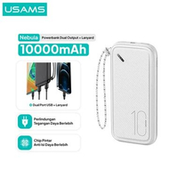 USAMS PB56 Powerbank 10000mAh Dual USB With Lanyard Putih