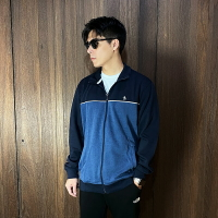 美國百分百【全新真品】Penguin 立領外套 刷毛 棉質 男款 企鵝 長袖 logo 夾克 深藍 CT81