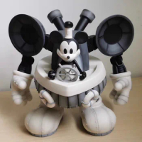 Disney Bulkyz Robot Mickey Mouse Action Figure Toys Kawaii Black and White Mickey Mouse Steamboat Series Collection Kids Gifts
