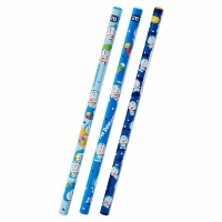 小禮堂 哆啦A夢 六角鉛筆組 2B鉛筆 木鉛筆 (3入 藍 滿版)