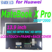 13.9’’ for Huawei MateBook X Pro MAC HD-WFH9 MAC HD-WFE9 LCD Display Touch Screen Assembly Replacement Frame+Back Cover3000X2000