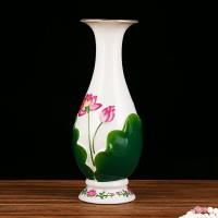 彩荷陶瓷花瓶供佛像前用品插花鮮花彩色荷花蓮花瓶供財神瓶子