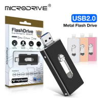 USB Flash Drive 32GB 64GB Flash Metal iOS Pen Drive 128GB 256GB 512GB For iPhone 6/6s/7/11/12/x ipad stick For Apple Flash Disk