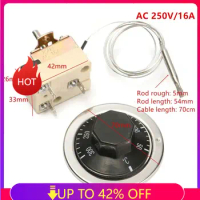 Thermostat AC 250V 16A 50 to 300 degrees Celsius Temperature Controller NO NC for Electric Oven