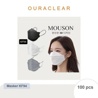 BUNDLE MASKER KF94 MOUSON PREMIUM KF94 ISI 100 PCS + POUCH Putih