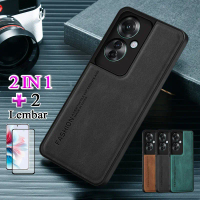 Casing 2-in-1 yang cocok untuk OPPO Reno 11F 5G dirancang dengan desain luaran berbahan kulit modern