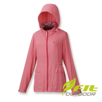 【Fit 維特】女-吸排抗UV涼感輕柔中長版外套-玫紅 HS2305-11(排汗外套/休閒外套/防曬外套)