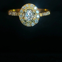 Diadem Rings,Gold&Natural berlian banjar mix Tabur berlian eropa