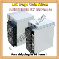 New LTC DOGE Scrypt Miner ANTMINER L7 9050M With BITMAIN Power Supply Litecoin Miner 3420W On Wall Better Than ANTMINER L3 l3++