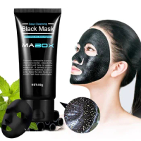 Mabox Deep Clean Blackhead Removal Mask Bamboo Charcoal Black Mask Deep Cleansing Peel Off Mask Pores Oil-control Face Mask