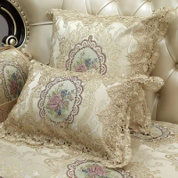 European Luxury Cushion Cover Lace Pillow Cover Plant Flowers for Home Decoration Sofa Bed 60x60cm/30x50cm/50x50cm