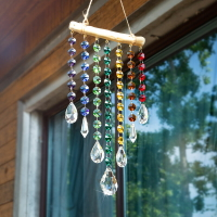 外貿水晶風鈴掛件裝飾品創意女孩彩虹禮物窗戶空中吊飾墻壁裝飾