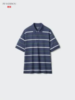 UNIQLO JWA JW ANDRESON Kaos Polo Shirt PRIA Dry Pique Garis garis NAVY M