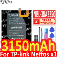 KiKiss NBL-38A2250 Mobile Phone Battery For TP-link Neffos X1 32GB 3150mAh Batteria + Free Tools