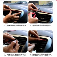 Car air outlet bright strip sticker for Chery A1 A3 Amulet A13 E5 Tiggo E3 G5 For Jaguar XF XFL XE XJ XJL F-Pace X761