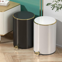 不銹鋼垃圾桶家用大容量帶蓋客廳臥室廁所衛生間輕奢腳踏式垃圾桶