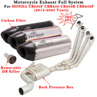 Motorcycle Exhaust Escape Full System Modified Muffler Front Link Pipe For Honda CBR650 CB650R CB650F CBR650F CBR 650 2014- 2023