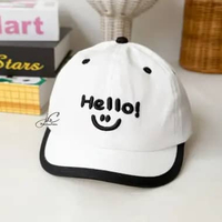 Jocoproduction - Topi Anak Baseball 1-3 Thn Sinpen Kualitas Ekspor Motif Bordir Hello Smile List SP