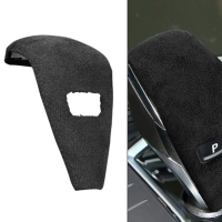 Sarung pemegang tombol gear automatik kulit suede hitam untuk BMW F44, F40, M235i dan GC (2023/2020)