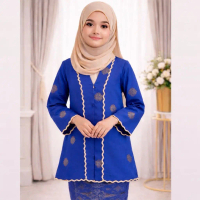 BAJU KANAK-ANAK SULM KEBARUNG DAN VEIL (Size 1-12) I Kebaya Kids I Baju BudakI Songket Tenun IBaju M