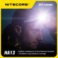 NITECORE HA13 Headlamp 350 lumens with 3x AAA Batteries Included 120 Meters