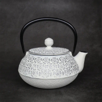 【福介商店】南部鐵器 日本鑄鐵壺 岩鑄 櫻 5型急須0.65L-銀麻色(泡茶 鐵壺 急須)