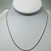 สร้อยคอลายกระดูกงูเหลี่ยมตัดลายทองคำขาวSilver italy 92.5% ยาว16นิ้ว White Gold ลายวิ้งเงามากสวยใส่ได
