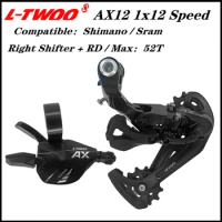 LTWOO MTB AX12 1x12 Speed Bicycle Transmission Groupset SL-AX12 Shifter and RD-AX12 Rear Derailleur 52T Shadow 12S 12V parts