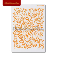 Looping Leafy Vines Cake Stencil PET Wall Stencils for Painting Home Decor Cake Tool DIY Scrapbooking Drawing Stencil Template