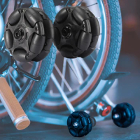 2PCS 58mm Nylon Omni Wheel for Brompton's Rear Fork Seat Roller Rack Easy with M6*60MM Screw Wheels 