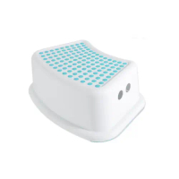 Global House UCHI เก้าอี้พลาสติกทรงเตี้ย  รุ่น ZZG001-BB ขนาด 25x36.5x13.5 cm สีขาว-ฟ้า ขนาด