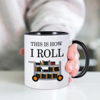 This Is How I Roll Mug Funny Librarian Mugs 11oz Coffee Mug for Book Lover Women Men Cute Gift for Book Store Worker Tea Cups