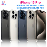 iPhone 15 Pro 5G 128/256/512GB/1TB Dual eSIM 6.1" Genuine LTPO Super Retina XDR OLED 8GB Face ID NFC A17Pro 98% New Cell Phone