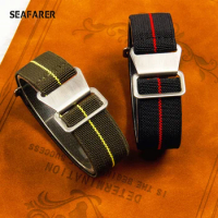 60's French Army Parachute Elastic Nylon Watchband for Seiko Water Ghost Tudor Watch Strap 18mm 20mm 22mm