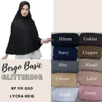 Jilbab Bergo Basic Zoya Glittering - Putih